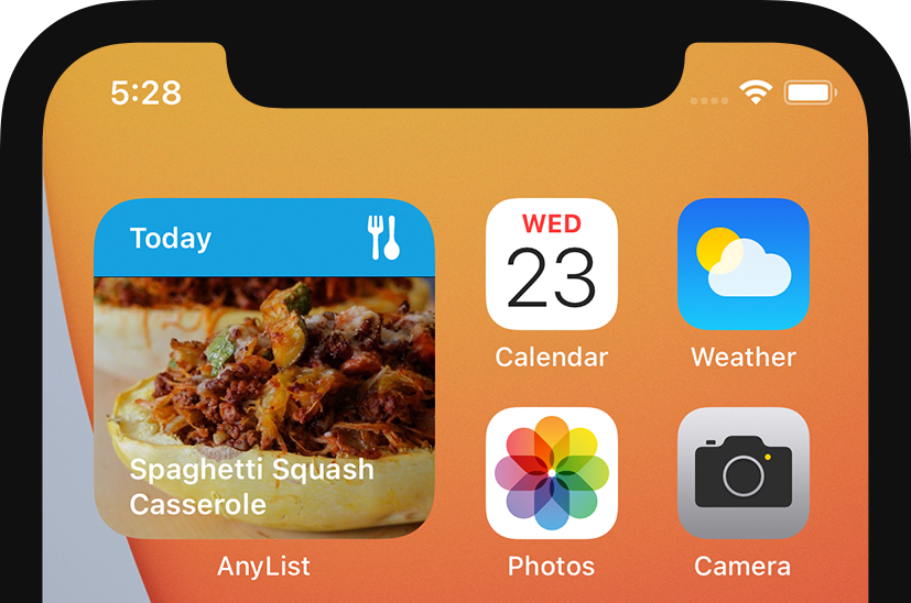 AnyList for iOS - Small Meal Plan Widget